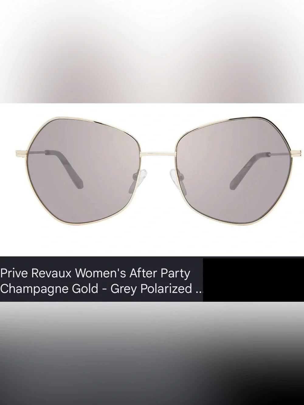 Prive Revaux Women's After Party Champagne Gold - Grey Polarized Sunglasses NWT